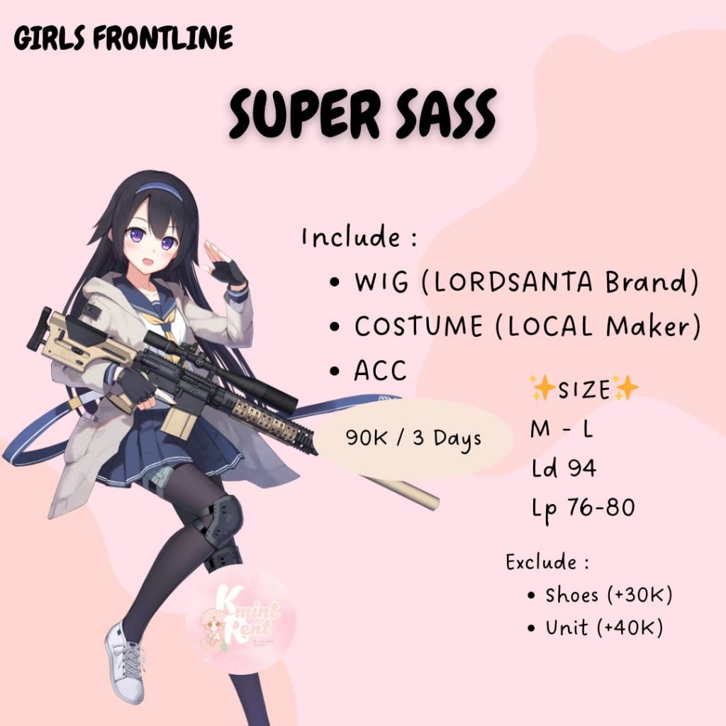 RENTAL/SEWA COSPLAY GFL GIRL FRONTLINE SUPER SASS