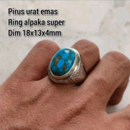 CINCIN PRIA BATU PIRUS URAT EMAS RING ALPAKA SUPER