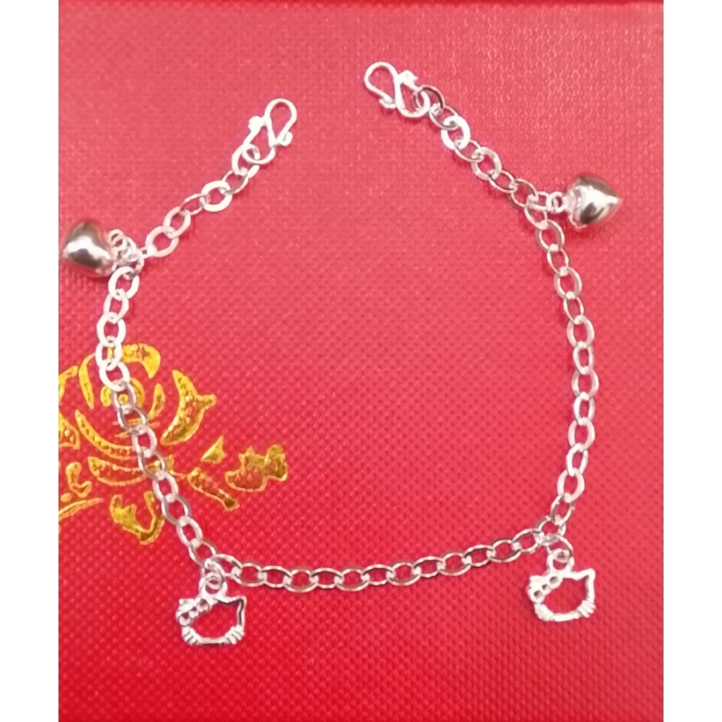 Gelang Tangan Dewasa/Gelang Kaki Baby/Gelang Kaki Dewasa Hello Kitty Perak 925