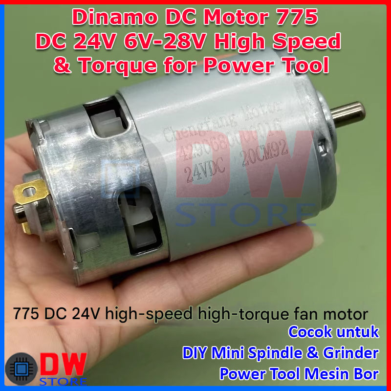 Dinamo DC Motor RS-775 775 24V 6V - 24V High Speed High Torque Power Tool Dinamo 775 Badak