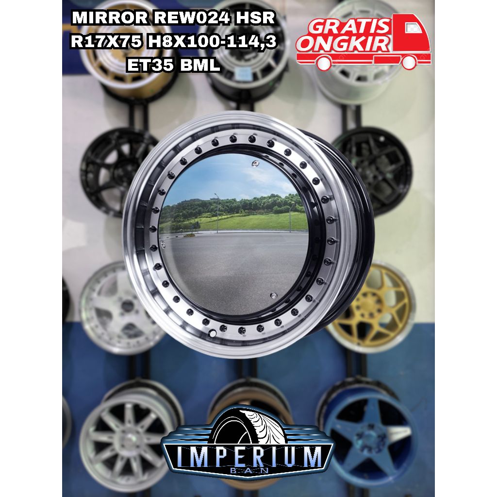 Pelek Mobil Racing Murah Merek Hsr Miror Original R17 Lubang 4 Pcd 100/114.3 Velg Mobil March Mirage