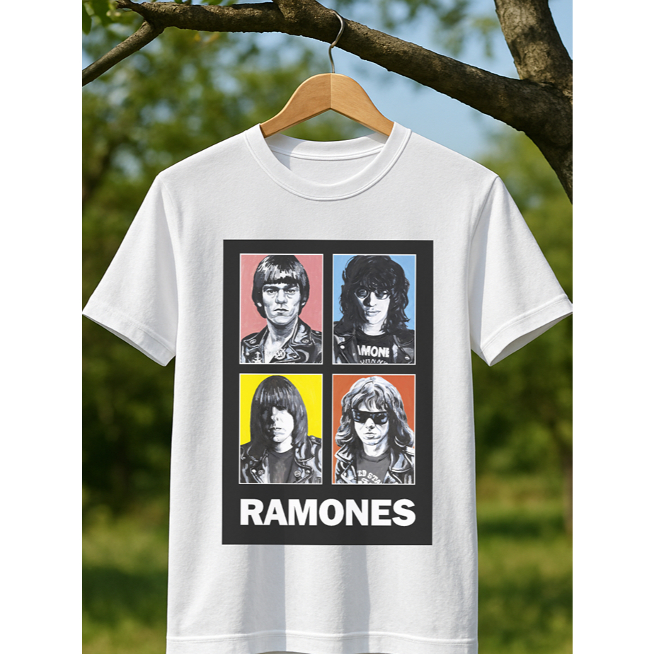 KAOS BAND RAMONES | KAOS METAL PUTIH