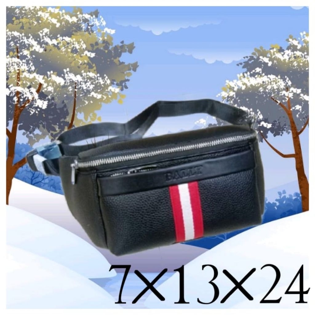 TAS PINGGANG KULIT PRIA WANITA BALLY WAISTBAG LEATHER IMPORT