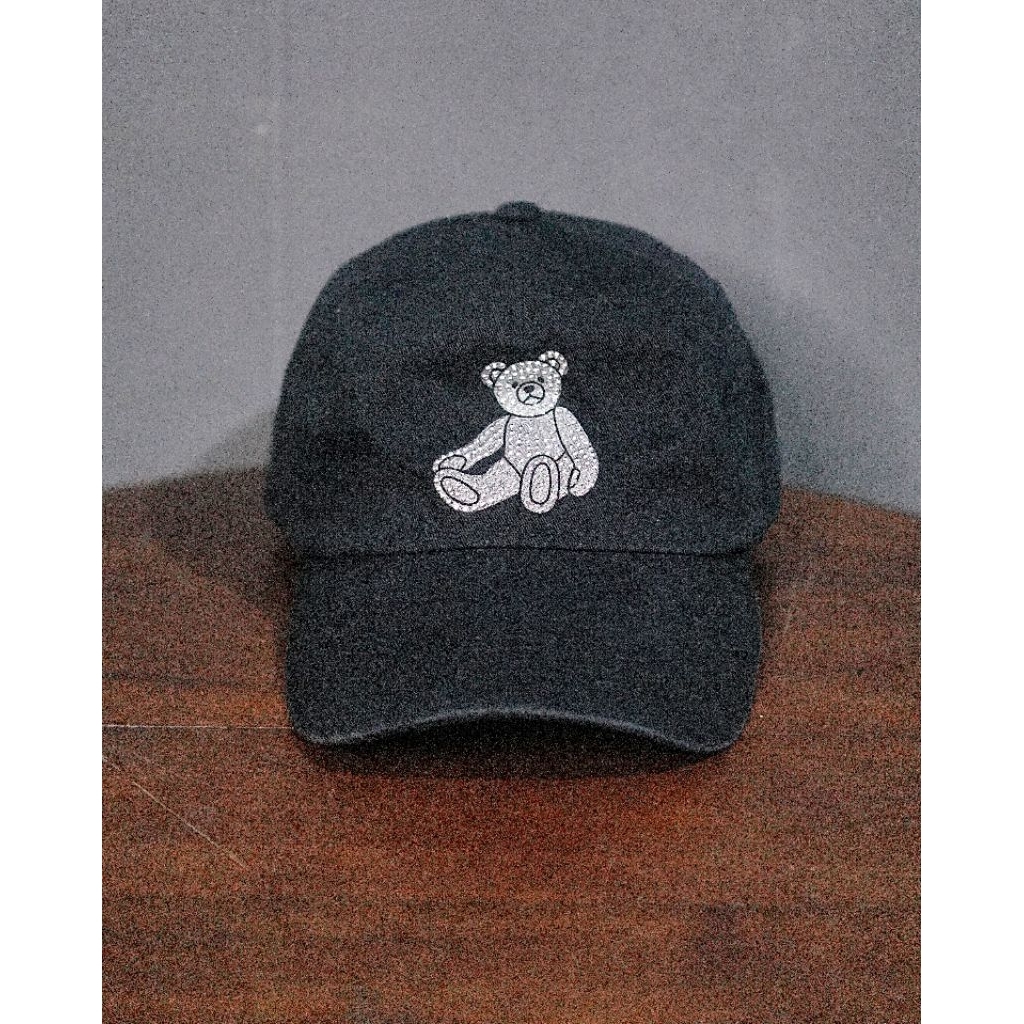 Topi Simple Cap Beruang Manik A Frame Hitam | TEENIE WEENIE BEAR