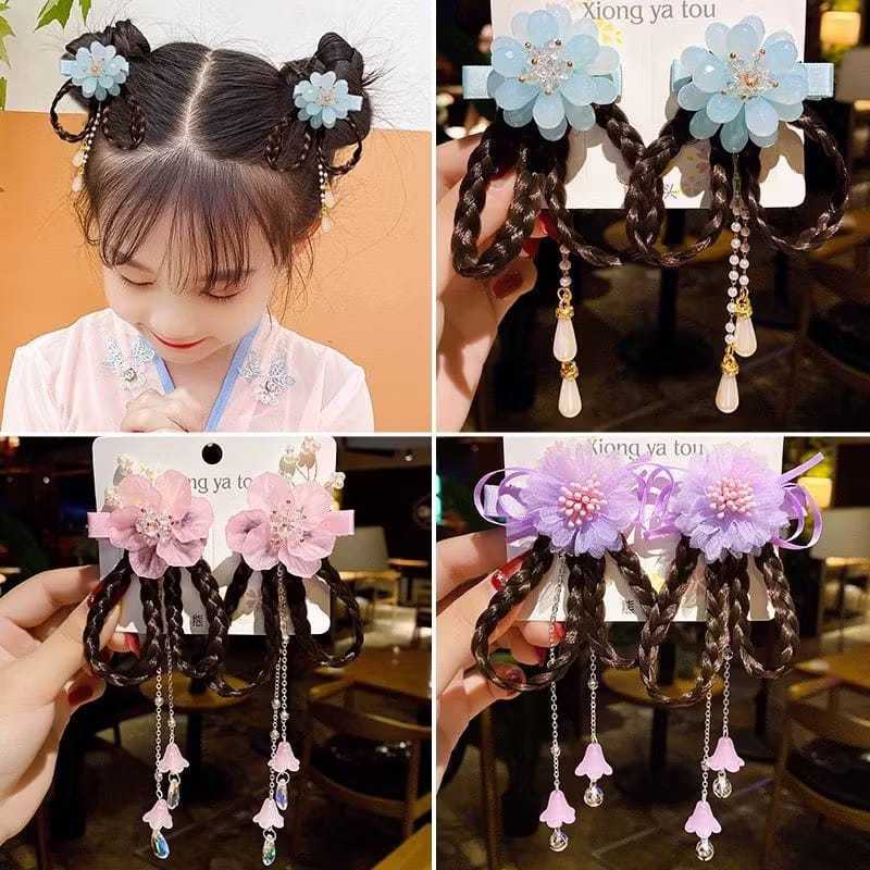 {OTU} Jepitan Rambut Pita Anak Kepang / Jepitan Rambut Kepang Hair Clip / Set Jepitan Pita Anak Jepi