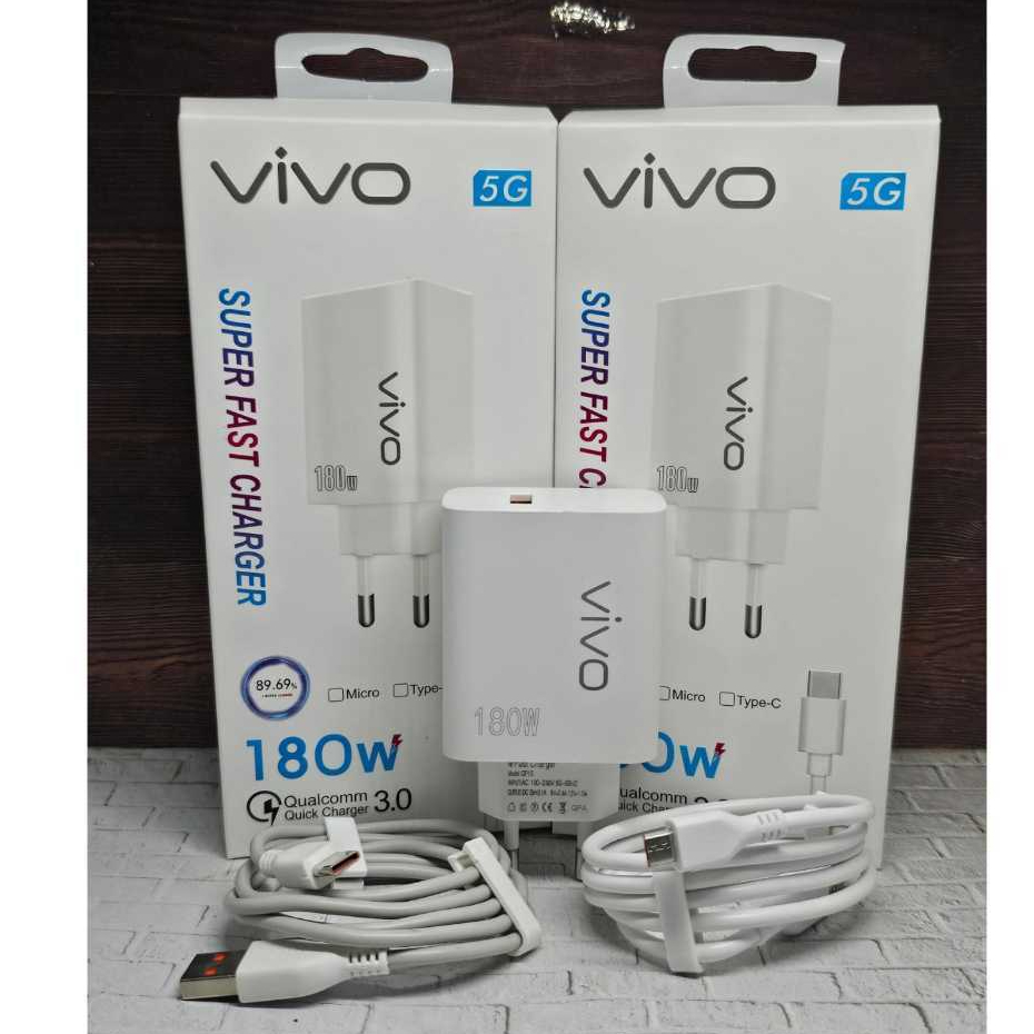 Charger VIVO 5G Fast Charging 180W Support Super Vooc Kabel Micro/ Type C