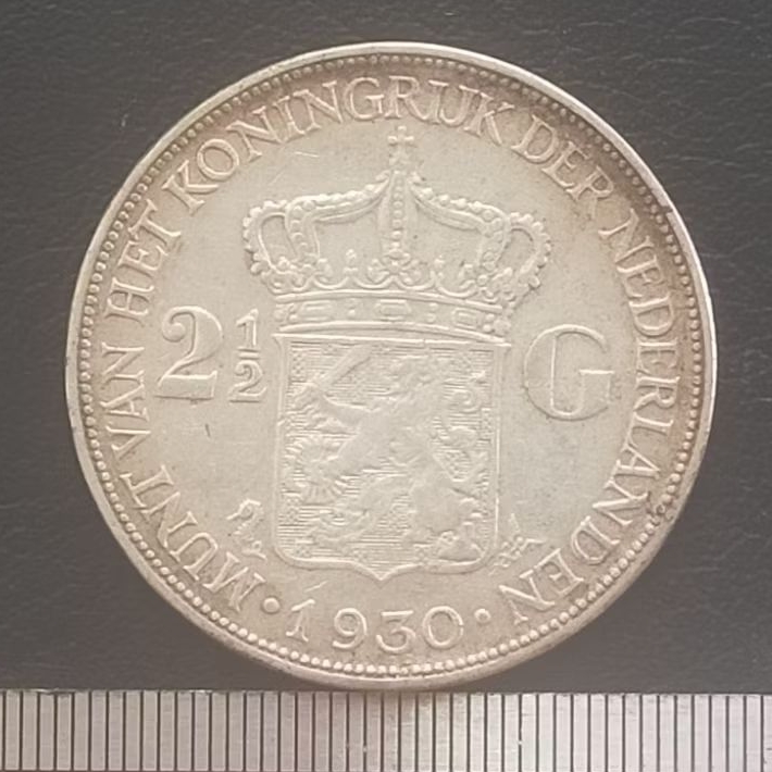 #13.WB. KOIN KUNO || KOIN PERAK || SILVER COIN 2  1/2 G WILHELMINA TAHUN1930