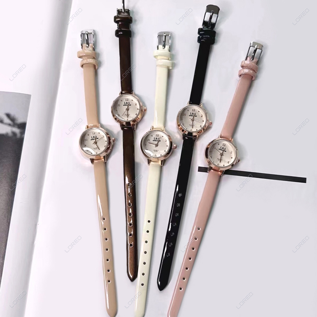 Loreo Jam Tangan Wanita Strap Kecil Polos Analog Fashion Watch Modis