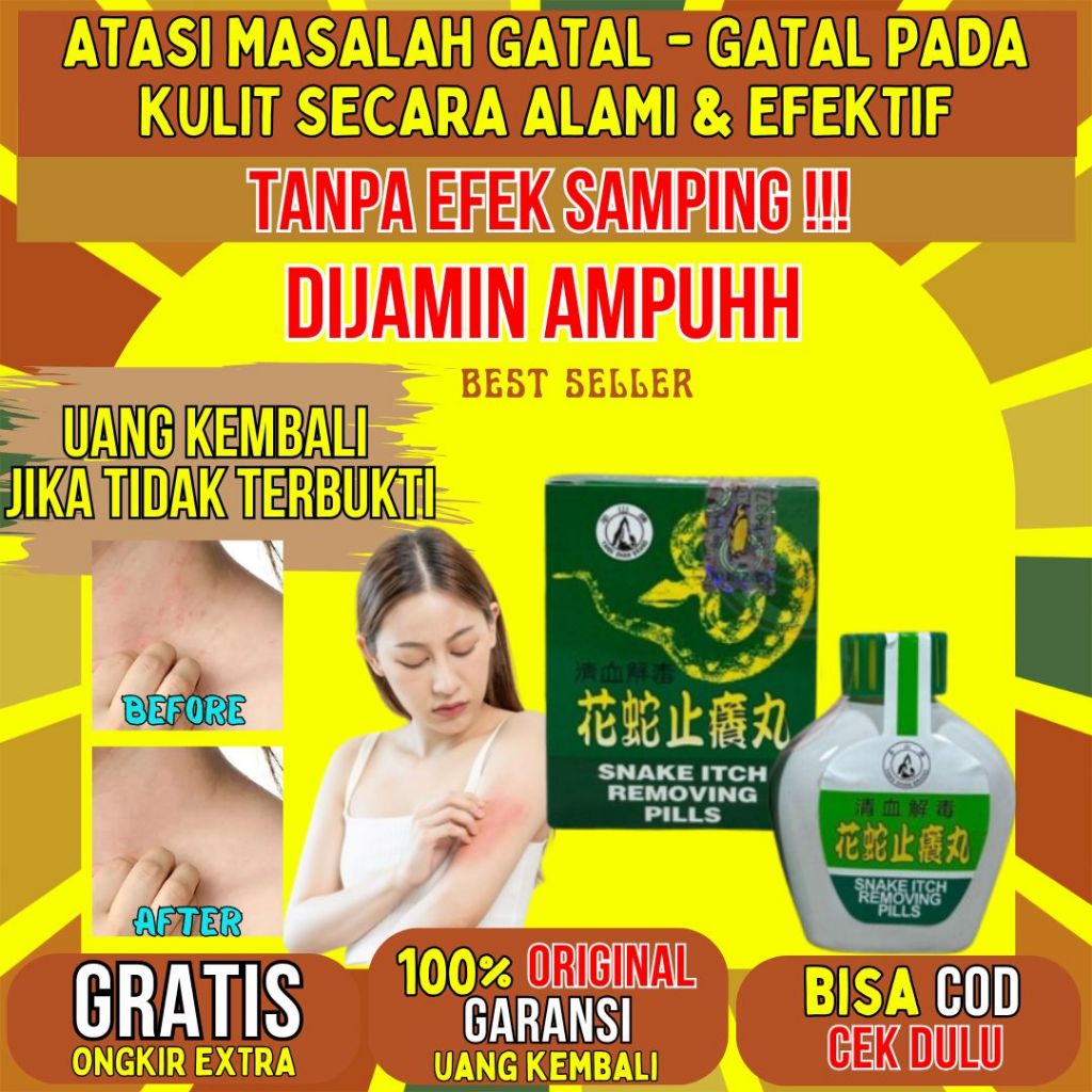 Snake Itch Removing Pills Original Obat Herbal Gatal Kulit Eksim Biduran Jerawat Panu Kurap Alergi