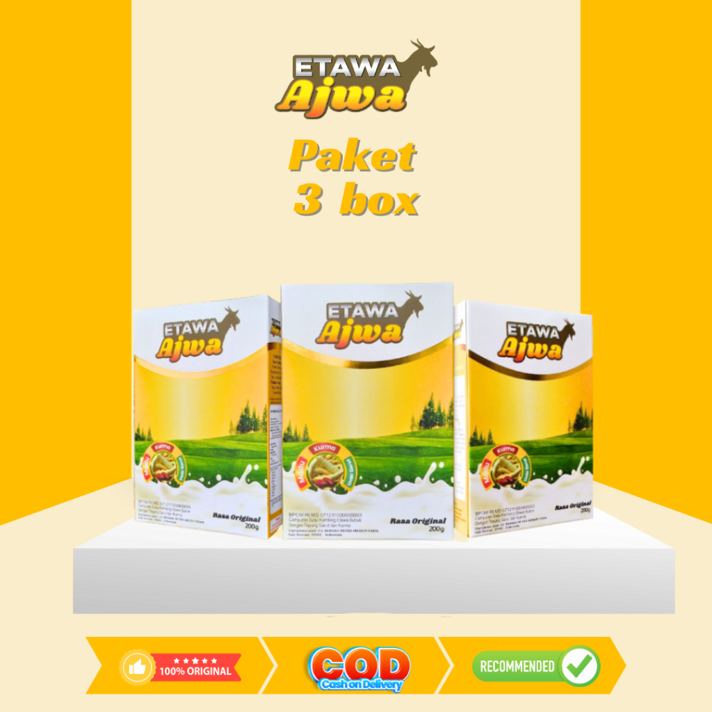 Paket 3 box SUSU ETAWA AJWA  Susu Kambing Etawa plus madu kurma ubi garut