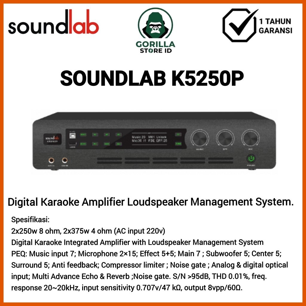 Digital Karaoke Processor Loudspeaker Management System Soundlab K5250P