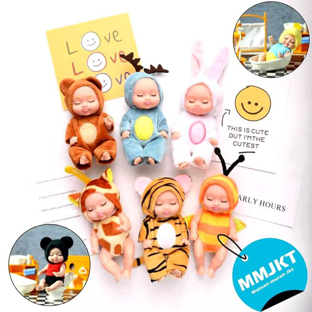 Mainan Boneka Bayi Super Mini Reborn / Newborn Perempuan 11 Cm Sleep Baby Doll / Boneka Tidur