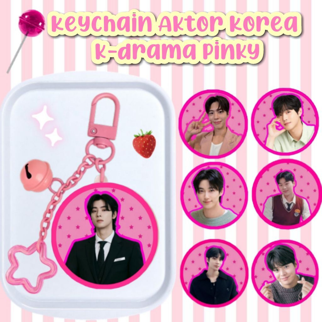 Pink star charm keychain Kdrama Korea Actor Lee Do Hyun | Bag charm Aktor Korea | Keychain Actor K-d