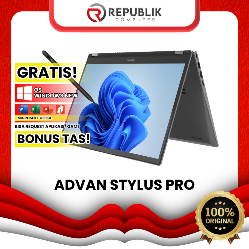 ADVAN 360 Stylus Pro 2 In 1 Touchscreen Laptop || [Free Stylus] Advan 360 Stylus Pro Intel Core i3