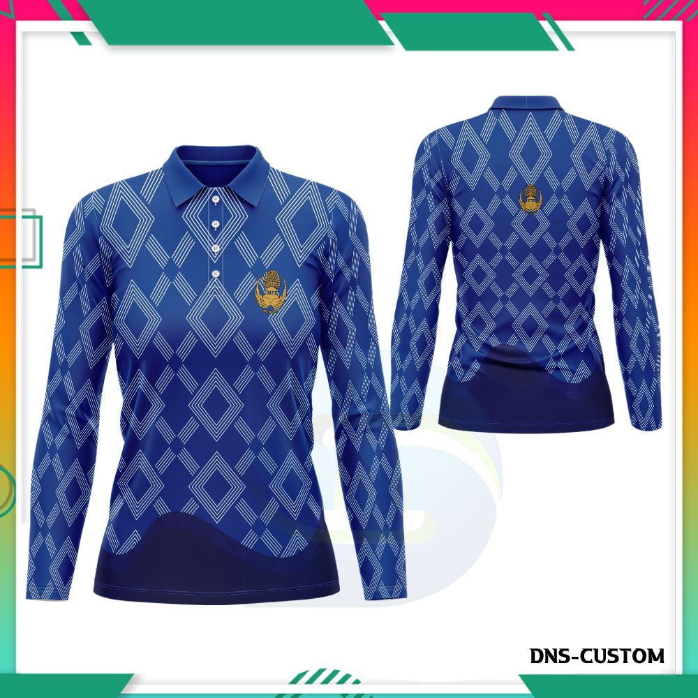 Kaos Polo Korpri Wanita Fullprint Custom Batik