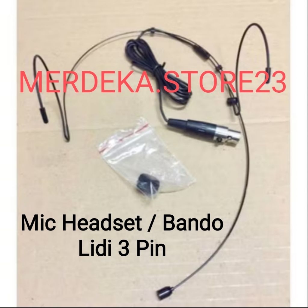 NEW Microphone Bando Lidi 3Pin For Mic Wireless TOA | SENNHEISER Microphone Headset Lidi 3 Pin Hitam