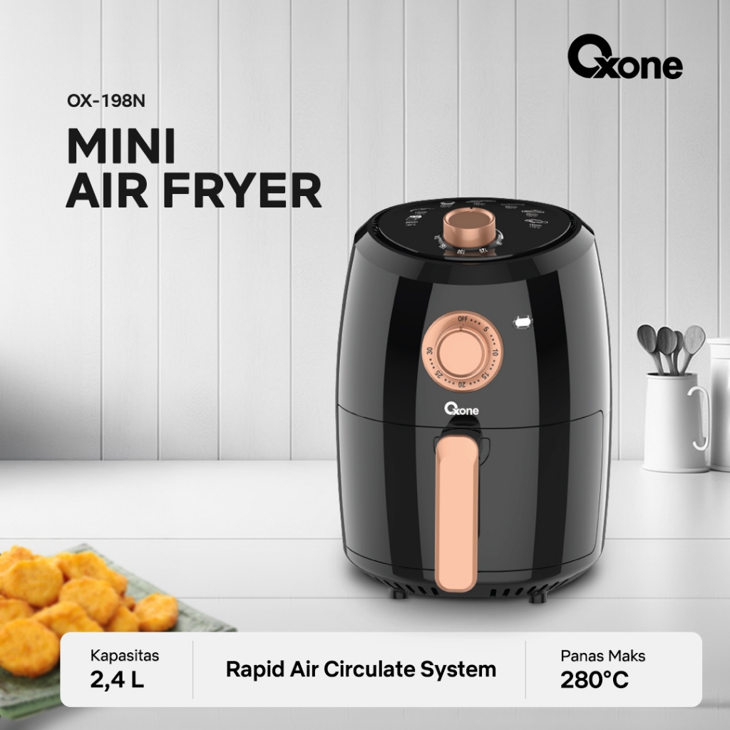 Oxone OX198N Mini Air Fryer 280 Derajat Healthy Fryer Premium 2,4 L