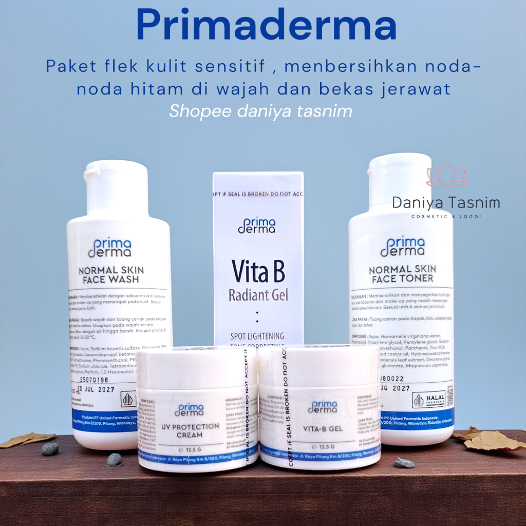 (New) Primaderma Paket Flek Glowing Normal Whitening With Vitamin B AMPUH