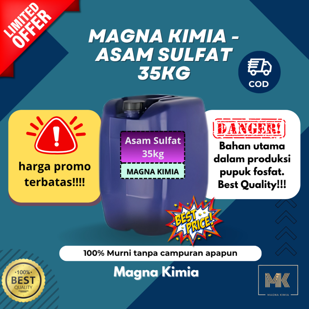 H2SO4 35 kg – Magna Kimia - Murni tanpa campuran - Best Quality