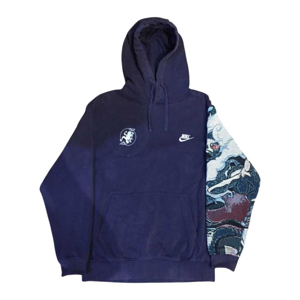 Nike Hoodie Rework (Reworked) Anime Faded Blue Navy 1/1