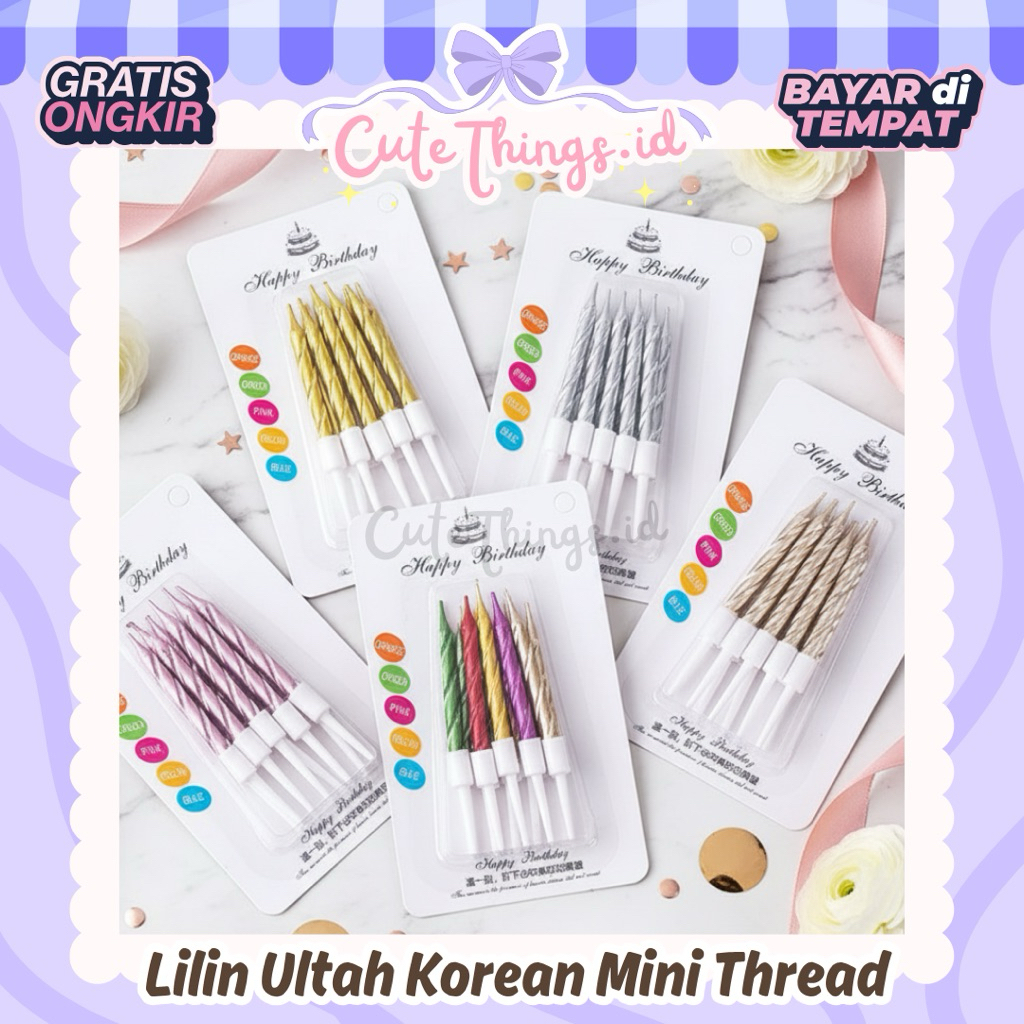 (CT) Lilin Thread Mini Korean Lilin Ulang Tahun Lilin Ultah Aesthetic