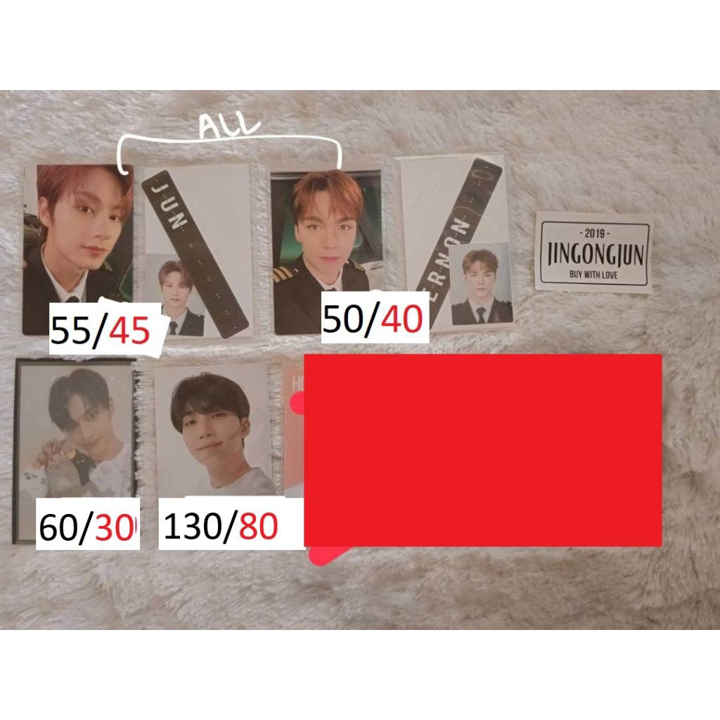 (HARGA BELUM PACKING) Pilot Seventeen svt kit photocard pc jun vernon jeonghan 7th anniversary artis