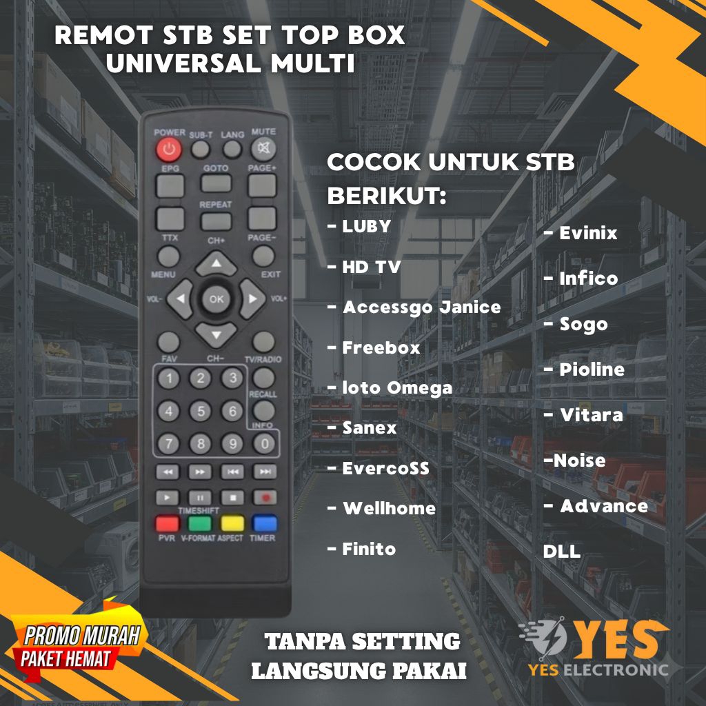 TERMURAH REMOT STB Universal remote top box Stb multi - Luby T2-01/T2-02Evercross DVB T2- Advance ST