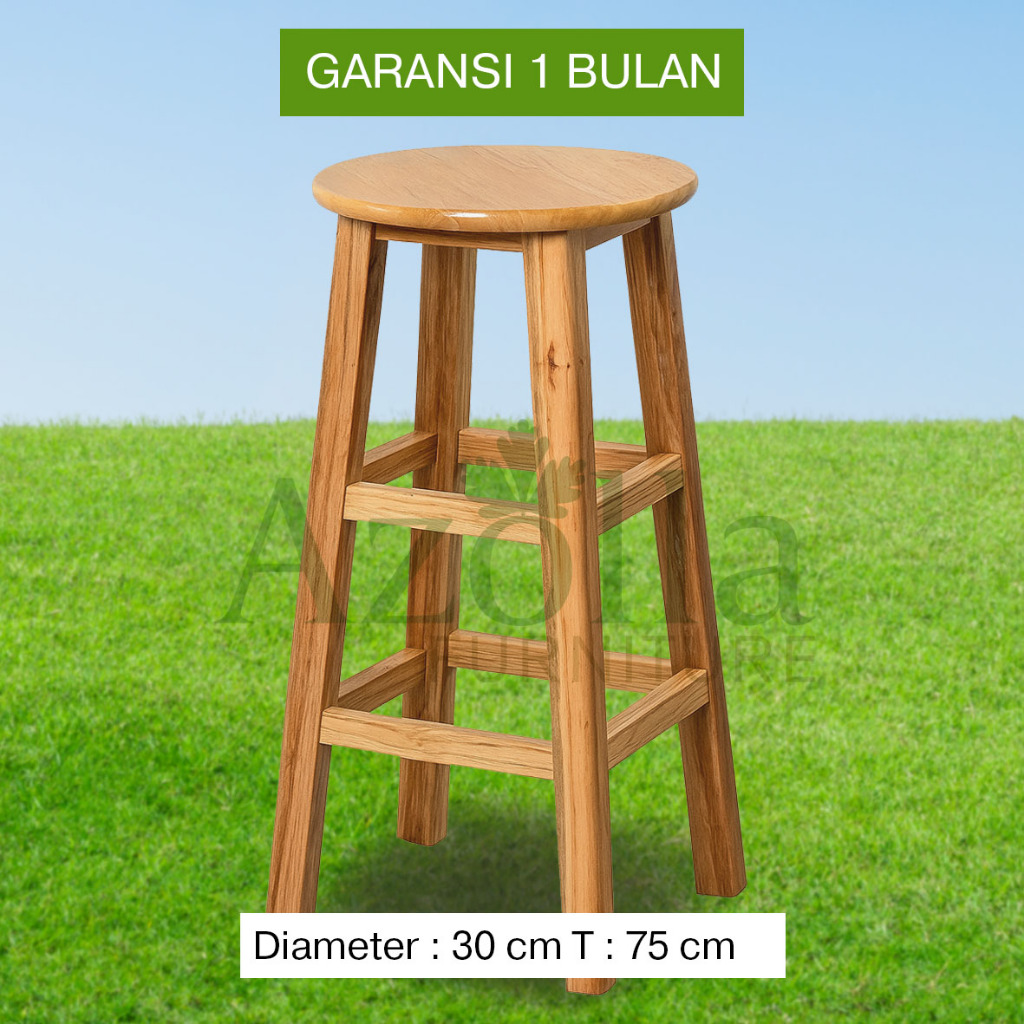 T:75cm Kursi Bar bulat kursi kafe bulat kursi kayu bulat kursi bulat