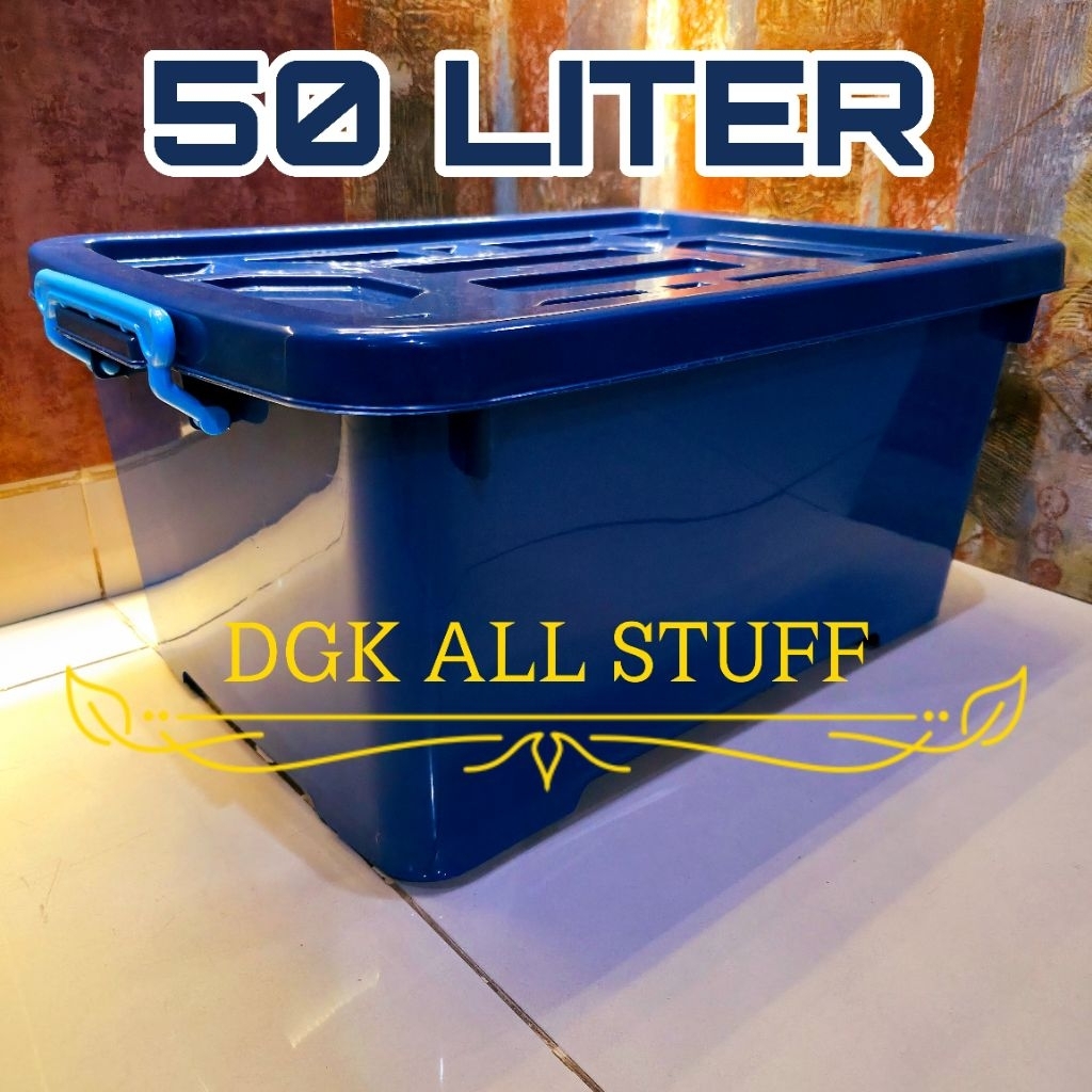 Kontainer Container Box Kotak Tempat Penyimpanan Perkakas Pindahan Pakaian Baju Buku Serbaguna 50 Li