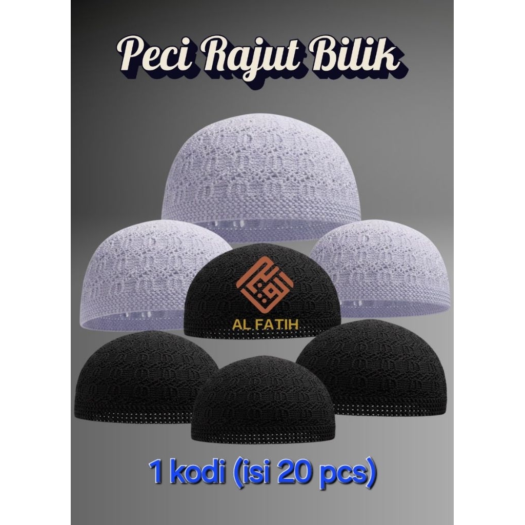 1 kodi(20 pcs)peci rajut motif 12 BILIK/Peci elastis/peci grosir