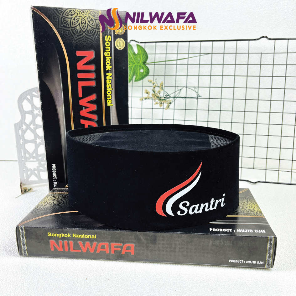 Peci Santri - Peci Songkok Kopiah Santri Hitam Tinggi 9 cm Anak dan Dewasa