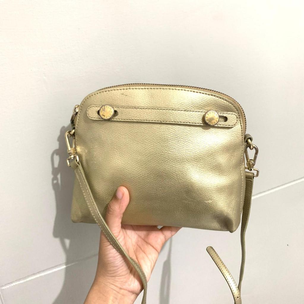 Preloved Tas Furla Piper Crossbody Gold Authentic Original