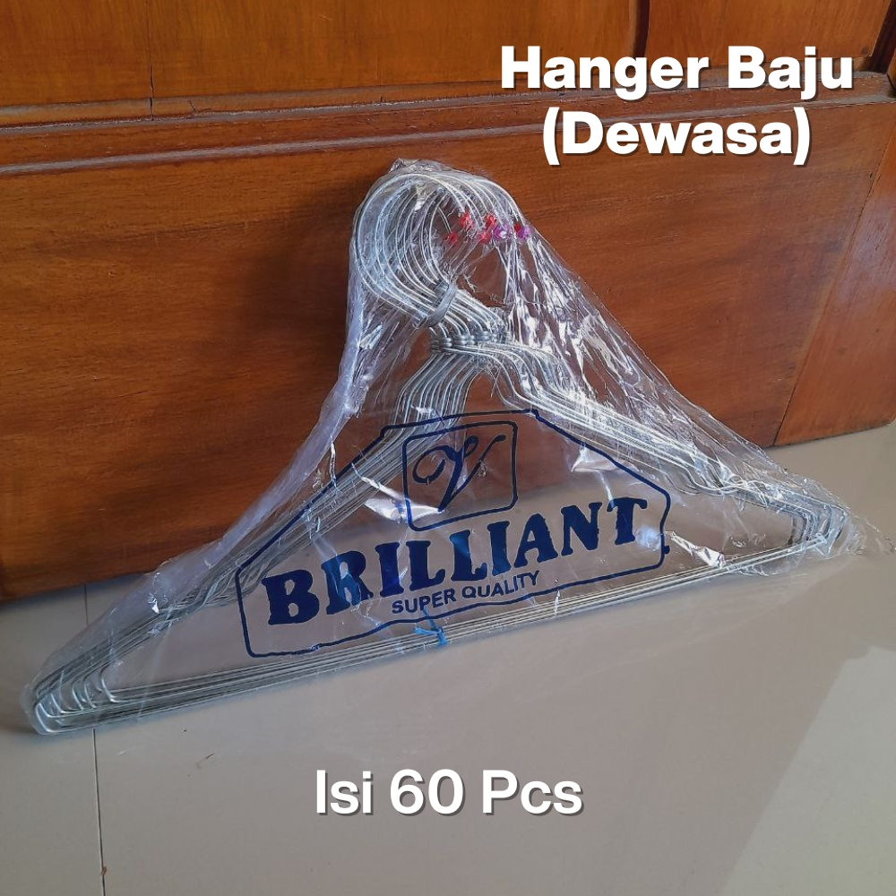 60pcs Hanger Baju Kawat Stainless Steel / Hanger Kawat Stainless Steel