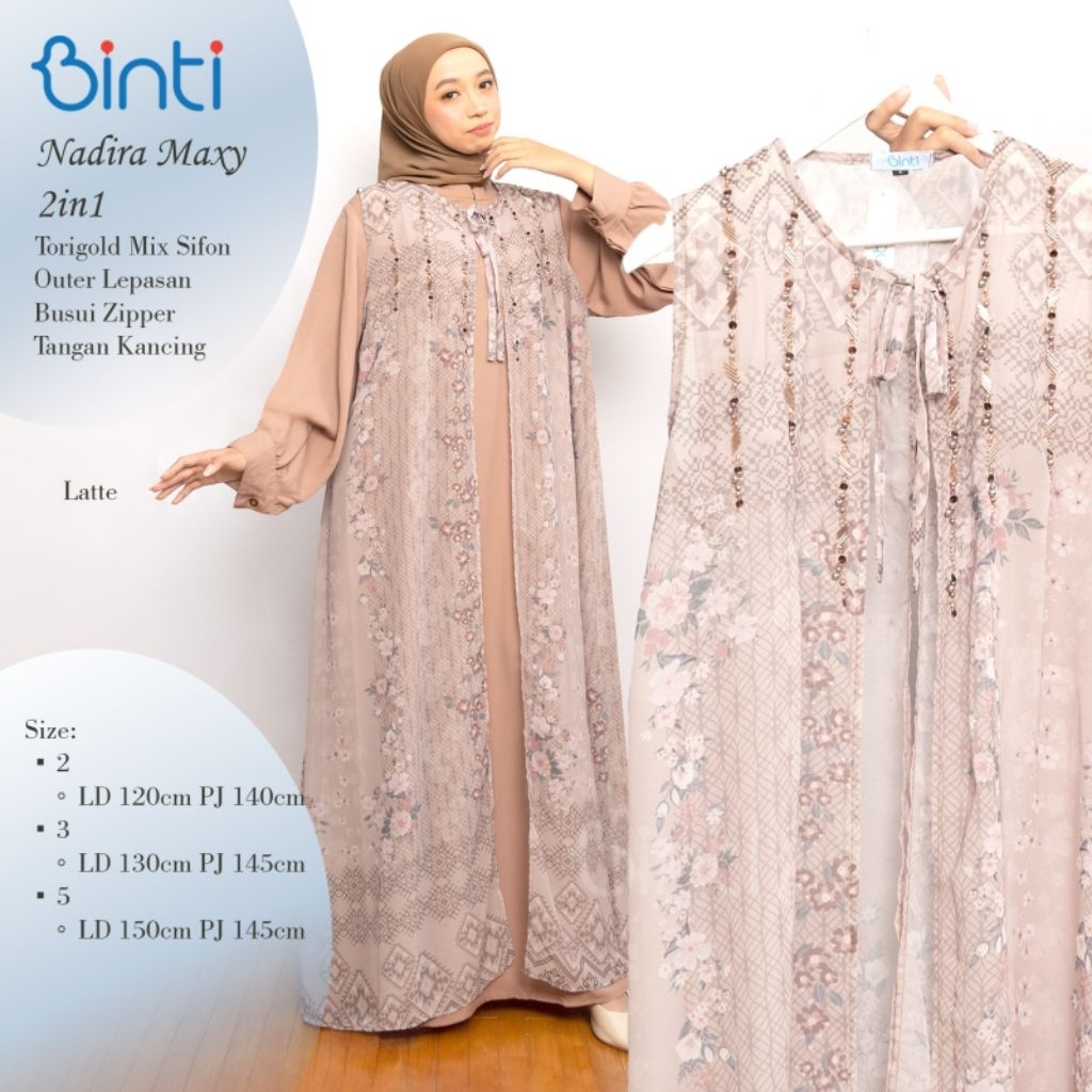 NADIRA DRESS JUMBO LD 120 LD 130 LD 150 BAHAN TORI GOLD MIX SIFON PREMIUM BY BINTI GAMIS JUMBO TERBA