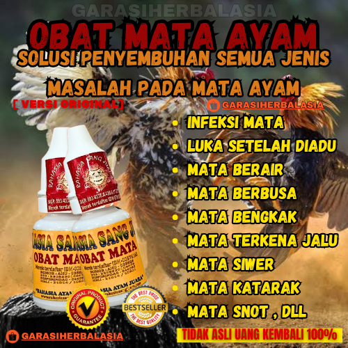 GHA | Obat Ayam / Obat Mata Ayam Berair Berbusa Bengkak Siwer Katarak Snot 15 ml | Bukan Tiruan