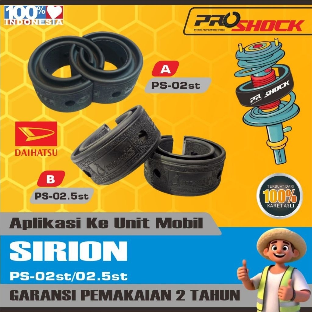 Pro Shock Karet Damper Mobil Peredam Guncangan Shockbreaker Mobil SIRION Karet Damper Dumper Spring 