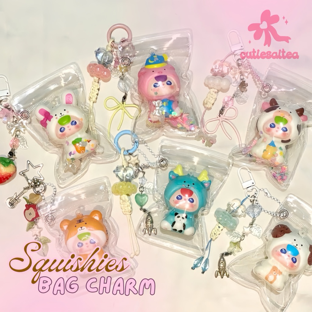 cutiesaitea Squishies Animal Squishy Trinkets Couple Bagcharms Bag Charm & Keychain