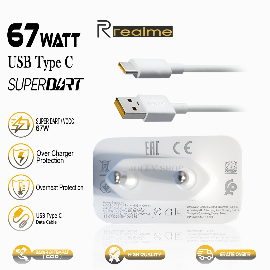 Charger Casan Realme Original 67W SUPERDART Type C