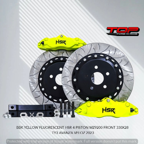 big brake kit bbk hsr wheel warna yellow 4 piston original untuk mobil avanza veloz tahun 2023
