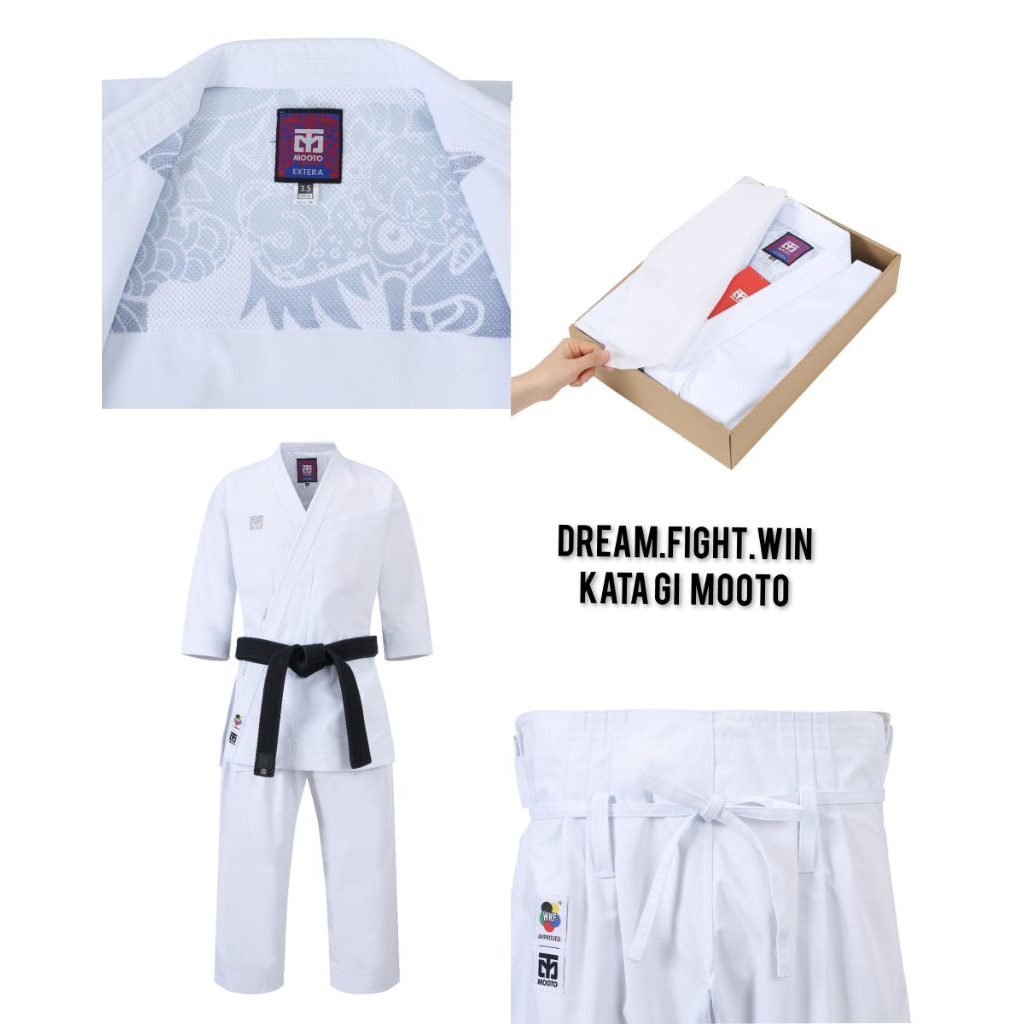baju karate kata mooto extera putih