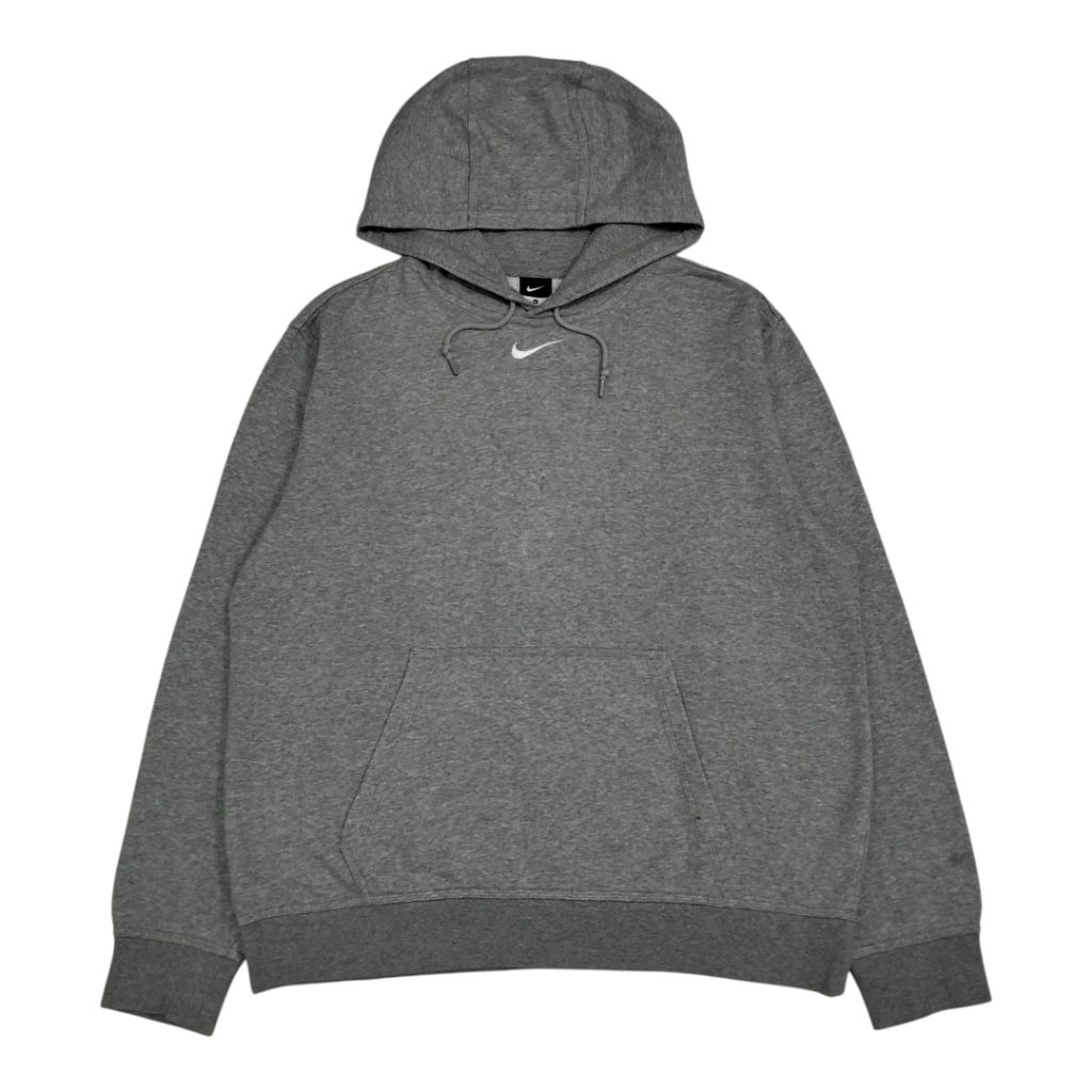 Hoodie Nike Center Logo  / Logo Tengah Abu / Grey Misty Second Original