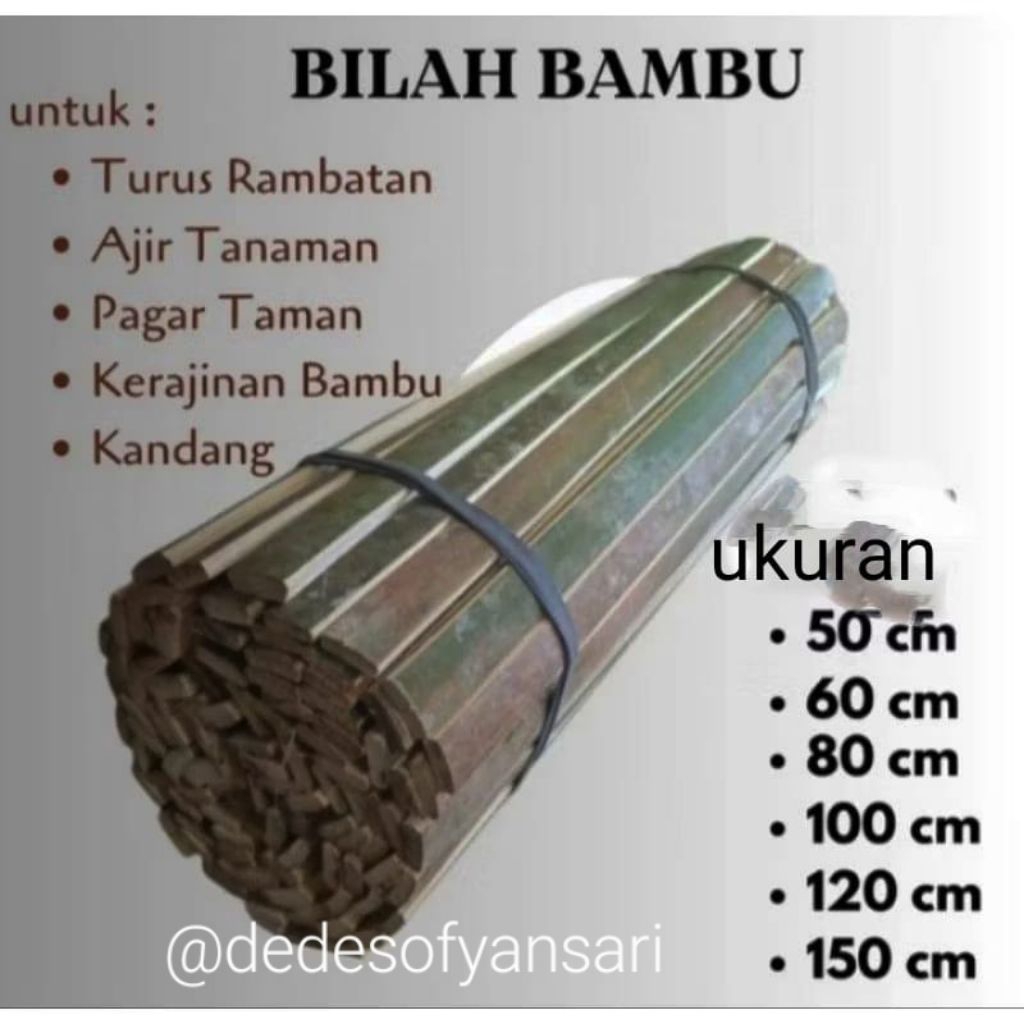 Bilah Bambu untuk ajir tanaman kandang pagar