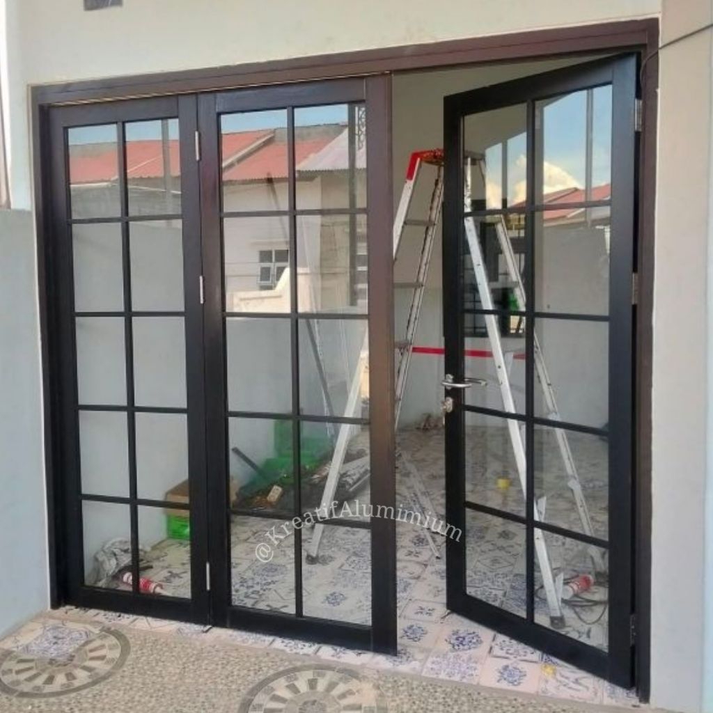 Pintu kaca kusen alumunium | Costum bahan, model & warna