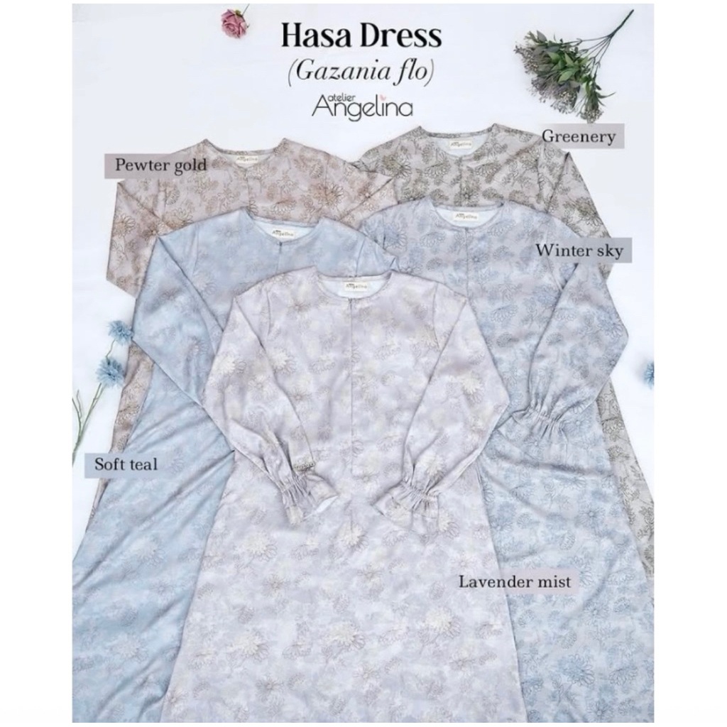 HASA DRESS PEWTER GOLD SIZE XL BY ATELIER ANGELINA EXCLUSIVE MURAH