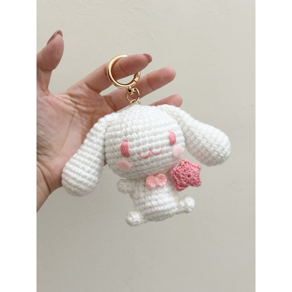 Cinnamoroll Bagcharm / Cinnamoroll Crochet / Boneka Cinnamoroll Rajut