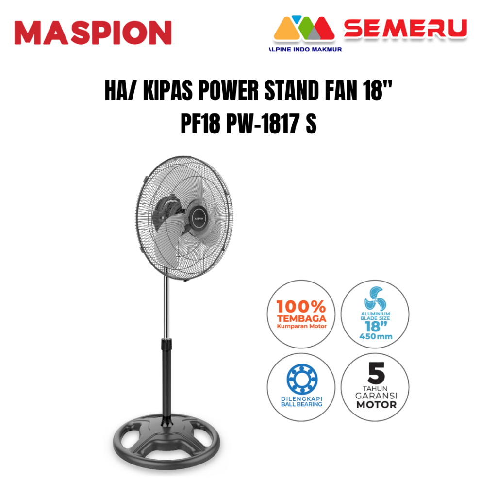 MASPION HA/ KIPAS POWER STAND FAN 18" PF18 PW-1817 S