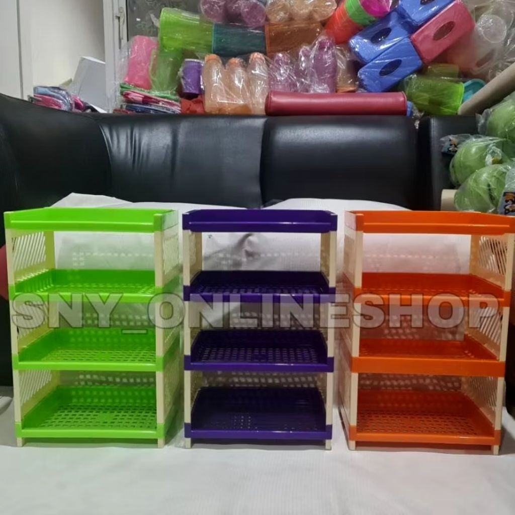 Rak 4 Susun / Rak Serbaguna / Rak Susun Plastik Lemony Durio