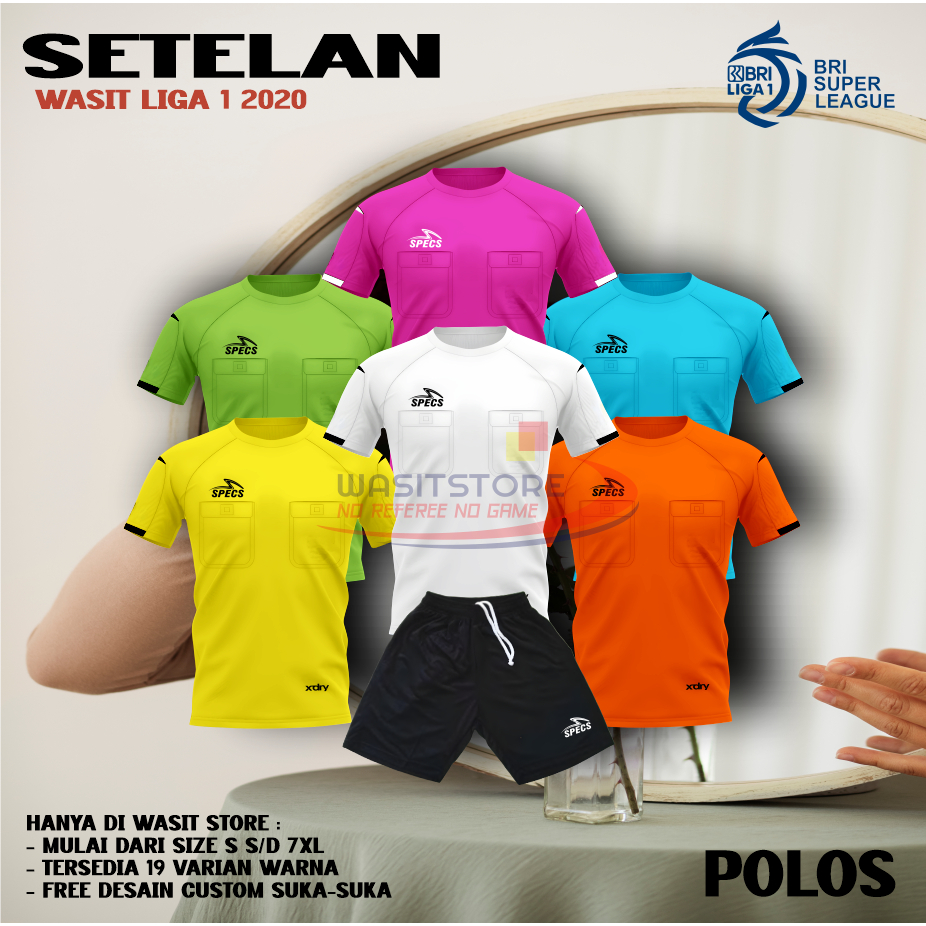 SETELAN BAJU WASIT  LIGA 1 2020 / 2021 BAJU DAN CELANA ( POLOS )