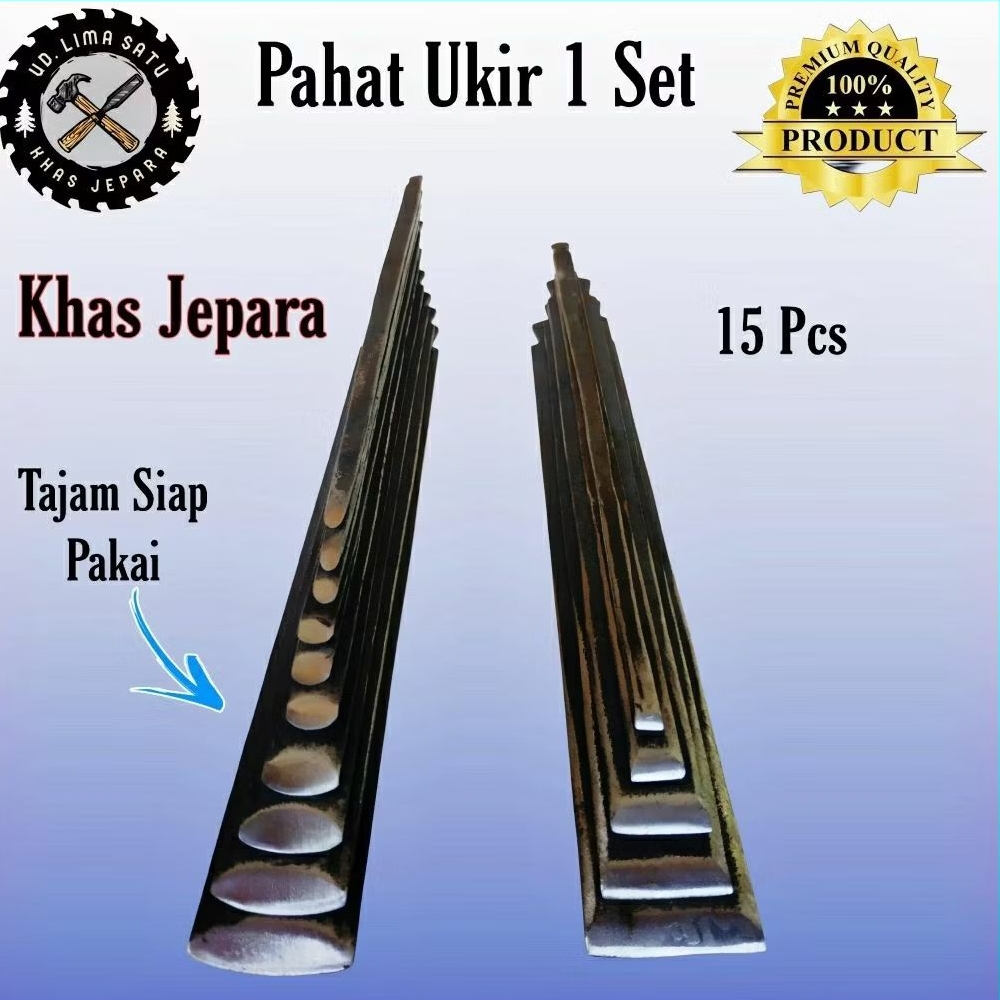 [TERMURAH] Alat Tatah Ukir Kerajinan Pahat Ukir Kayu/1 Set Isi 15Pcs QJS