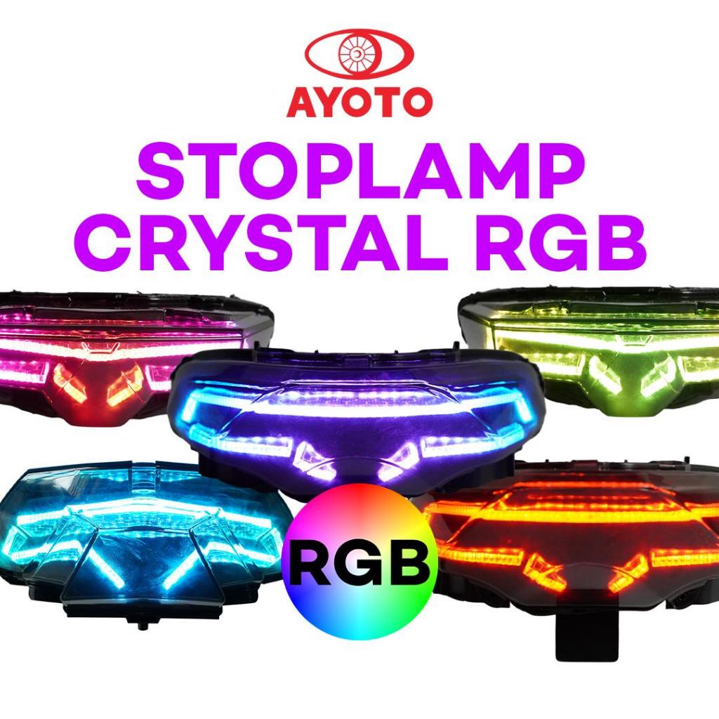 AYOTO Stoplamp Crystal RGB Full Set Running Motor Vario Beat FI/ESP & Deluxe LED Kualitas Tinggi Plu